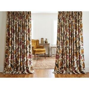 CUSTOM FRENCH COUNTRY P KAUFMANN FLORAL CURTAIN PANELS 60”L X2 Panels 70s Pinch